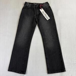 Ring of Fire Womens 8 Straight Leg Dark Wash Jeans Mid Rise NWT Cotton Denim